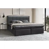 Collection AB Boxspringbett COLLECTION AB "30 Jahre Jubiläums-Modell Athena", schwarz, B:193cm L:208cm, Holzwerkstoff, Spanplatte, Komplettbetten, Boxspringbett, in H2,H3 & H4, wahlweise mit LED-Leiste, Topseller