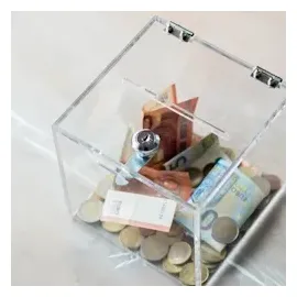 HMF Acryl Spendenbox 15 x 15 x 15 cm 1-tlg. transparent