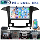 ESSGOO DAB+ Für Ford S-Max 2007-15 Android 15 Autoradio Carplay GPS Navi RDS Autoradio (Digitalradio (DAB), 4+64GB(optional), RDS, AM, FM, Carplay Android Auto Bluetooth EQ USB GPS Navi WIFI Touchscreen) schwarz