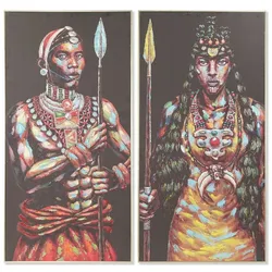 Bild DKD Home Decor 60 x 5 x 120 cm Kolonial Afrikaner (2 Stück)