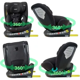 XOMAX G409 Kindersitz drehbar 360°, Standfuß, ISOFIX I mitwachsend I 0-36 kg, 0-12 Jahre, Gruppe 0+/1/2/3, 5-Punkt-Gurt, 3-Punkt-Gurt I Bezug waschbar I ECE R129