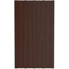 vidaXL Dachpaneel 12 Stk. Braun 80 x 45 cm Verzinkter Stahl