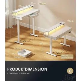 luxuskollektion Elektrischer Schreibtisch mit Schubladen und