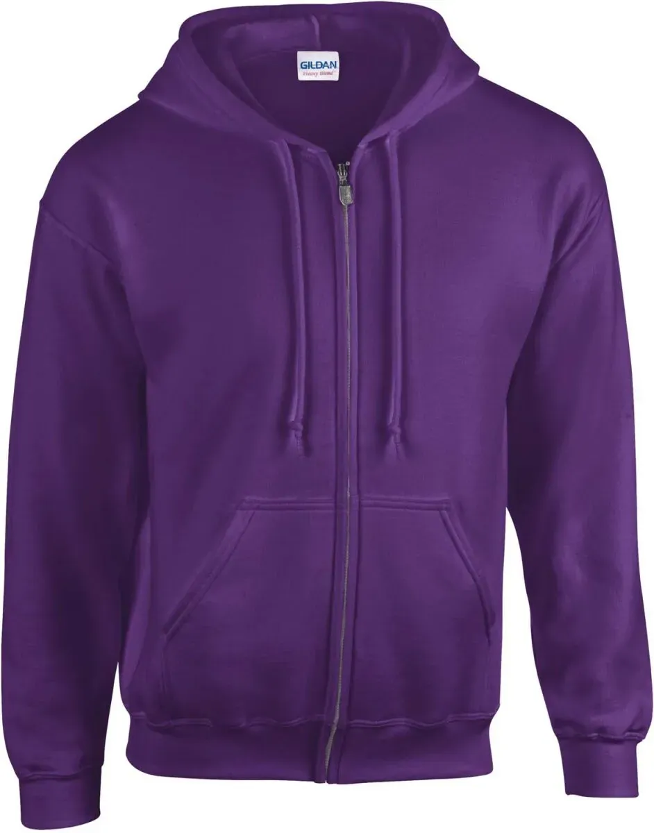 Gildan Herren Heavy Blend Classic Fit Adult Full Zip Hooded Sweatshirt Sweatjacke 18600 purple XL