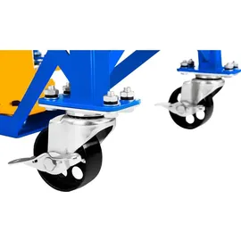 MSW Hebebühne Metall 51 cm x 49 cm x 86,5 cm blau mit Rollen 135 kg
