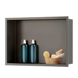sunrik Wandnische Dusche Edelstahl, Duschnische Lagerung 30x45x10cm, Grau