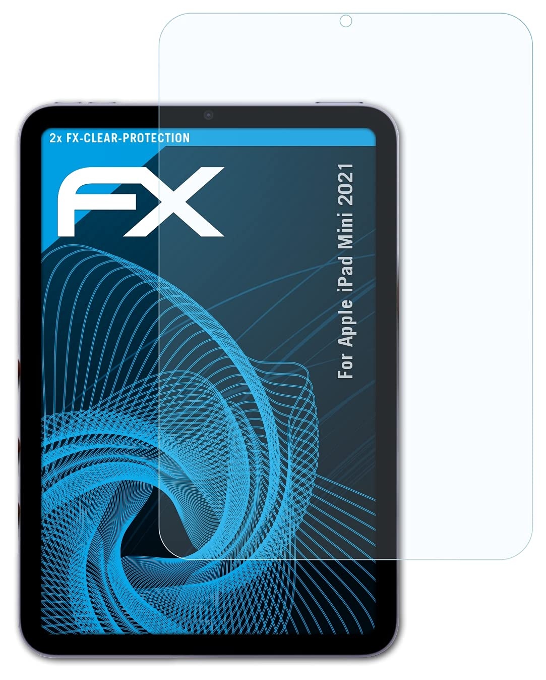 atFoliX Schutzfolie kompatibel mit Apple iPad Mini 2021 Folie, ultraklare FX Displayschutzfolie (2X)
