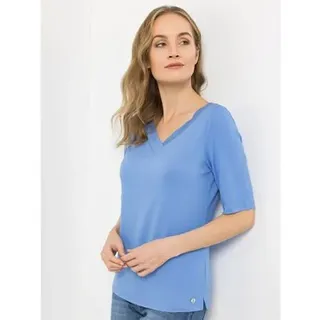 STRANDFEIN Shirt, 1/2 Arm V-Ausschnitt 95% ECOVEROTM Viskose figurumspielend