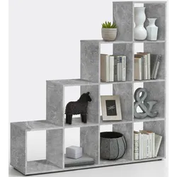 Raumteilerregal FMD "Mega 2", grau (betonfarben), Regale