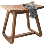 Destiny Badhocker SPA & Living geschwungene Riffeloptik 48x35x44 cm Teak