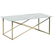 Beliani Couchtisch Emporia Weiß Gold 100 x 50 x 40 cm