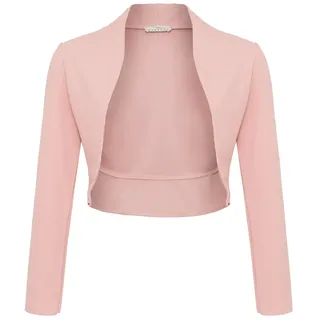 Damen Langarm Bolero Festlich Strickjacke Schulterjacke Kurz Top (700) (DE/NL/SE/PL, Alphanumerisch, XS, Regular, Kurz, Altrosa) - XS Kurz