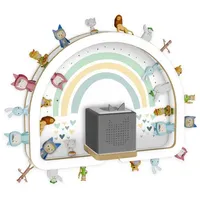 Holzura Kinderregal Tonie Regal Regenbogen mit magnetischem Rahmen für Toniefiguren bunt