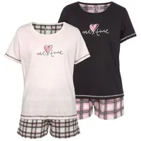 vivance dreams by lascana Shorty Pyjama-Shorts Karomuster rosa/schwarz 36/38