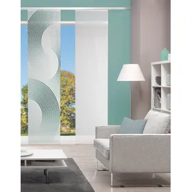 Vision BEXON Schiebegardine Halbkreismotiv, halbtransparent, 260x60 cm, Farbe:Petrol, Größe:260 x 60 cm, Anzahl:1x