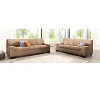 DOMO collection Polstergarnitur Norma kubisch und zeitlos, (Set, 2-tlg), bestehend aus je einem 2- und 3-Sitzer braun