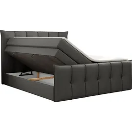 MKS Boxspringbett 160 x 200 cm H4 Dunkelgrau