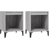vidaXL Nachtschrank 2 Stk. 40 x 35 x 50 cm Grau