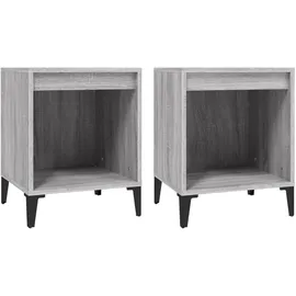 vidaXL Nachtschrank 2 Stk. 40 x 35 x 50 cm Grau