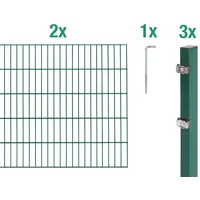 GAH Alberts Alberts Doppelstabmatten-Grundset 4 m 200 x 100 cm, 6/5/6, grün