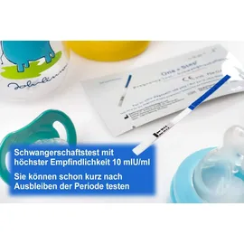 One+Step ultraempfindlicher Schwangerschaftstest - Frühschwangerschaftstest 10 miu/ml 5 St Teststreifen