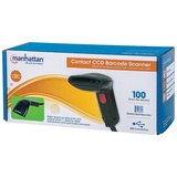 Manhattan 178488 USB-Kit Barcode-Scanner Kabelgebunden 1D CCD Schwarz Hand-Scanner USB