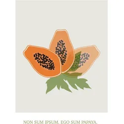Bild KOMAR "Cultivated Papaya", orange (farbe bild(er): orange), B:40cm H:50cm, Papier, Holz, Bilder, Wandbild zur Dekoration - ohne Rahmen