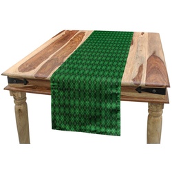 Abakuhaus Tischläufer Esszimmer Küche Rechteckiger Dekorativer Tischläufer, Irland Vintage Argyle Tartan grün|weiß 40 cm x 180 cm