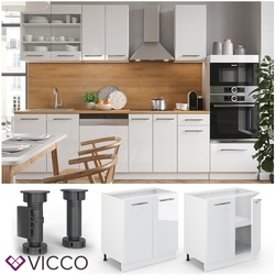 VICCO Unterschrank 80 cm Weiß Küchenzeile Unterschrank Fame