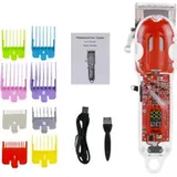 OKWISH profi Haarschneidemaschine Set, Haarschneider Pflegesets, Bartschneider Herren, Haarschneider mit LED-Anzeige - Rot