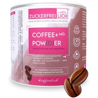ZUCKERFREIlich Coffee +Mg Pulver kaffee vegan 240g, Kaffeepulver mit Magnesium, Calcium & Vitamin K2, zuckerfrei, Eiskaffee mit intensiver Kaffeenote, für Heiß- & Kaltgetränke