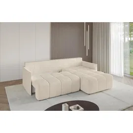 altdecor Ecksofa Cord 2-Sitzer Beige