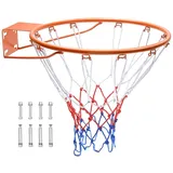 Vevor Basketballkorb Hangring Basketballring 483 mm, Basketball Basketballring Netz 577 x 483 x 110 mm Qualität-und Sicherheitsgeprüft Indoor & Outdoor, Universal Stabiler Basketballkorb Orange