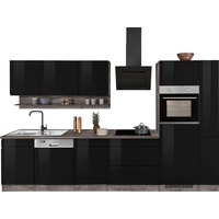 Kochstation Küchenzeile »KS-Virginia«, Breite 330 cm, mit E-Geräten, schwarz