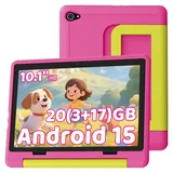 Kinder-Tablet 10,1 Zoll 20GB+64GB Android 15 HD-Display mit Schutzhš1lle Rosa - Rosa