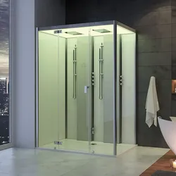 HOESCH SensePerience Dampfbad 180 x 100 cm für Ecke links, Duschwanne mit Antirutsch, Sauna / Dampfbad, weiß