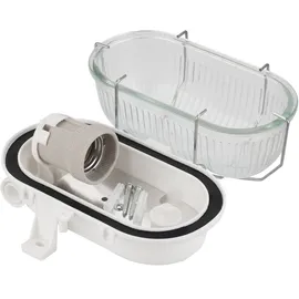 ADAKAT Bulkhead Kellerleuchte E27 IP54 Edelstahl, Glas 180mm 1 Stück weiß