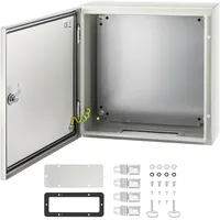 Vevor Schaltschrank NEMA-Industriegehäuse, 40 x 40 x 15 cm NEMA 4X-Stahl-Verteilerschrank, IP66 wasser- und staubdicht, elektrischer Anschlusskasten für den Außen-/Innenbereich, mit Montageplatte