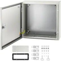 Vevor Schaltschrank NEMA-Industriegehäuse, 40 x 40 x 15 cm NEMA 4X-Stahl-Verteilerschrank, IP66 wasser- und staubdicht, elektrischer Anschlusskasten für den Außen-/Innenbereich, mit Montageplatte