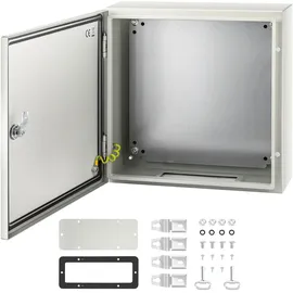 Vevor Schaltschrank NEMA-Industriegehäuse, 40 x 40 x 15 cm NEMA 4X-Stahl-Verteilerschrank, IP66 wasser- und staubdicht, elektrischer Anschlusskasten für den Außen-/Innenbereich, mit Montageplatte