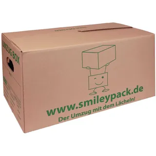 smiley pack 50 x Umzugskarton 621 x 301 x 331 mm bis 40 kg belastbar Profi Box stabil Umzugskiste Umzugskartons groß und stabil wie zweiwellig (Sets zwischen 5 und 240 Stück) (50)