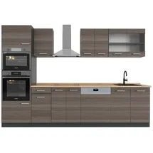 Vicco Küchenzeile R-Line 300 cm Edelgrau/Anthrazit