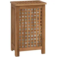 vidaXL Wäschekorb Natur Massivholz Teak