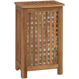 vidaXL Wäschekorb Natur Massivholz Teak