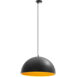 Uniprodo Pendelleuchte - 1 Leuchtmittel - großer Schirm mit goldener Beschichtung