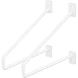 ML-Design 2 Stück Regalhalterung 220 mm Weiß aus Stahl Haarnadel Regalwinkel