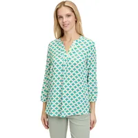 Cartoon Blusenshirt mit Muster in Green/Blue | Gr.: 42