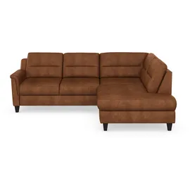 sit&more Ecksofa SIT & MORE "Farö L-Form", braun (cognac), B:251cm H:90cm T:187cm, Sofas, Ecksofa, inklusive Federkern, wahlweise mit Bettfunktion und Bettkasten