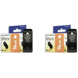 Peach Doppelpack Tintenpatronen schwarz kompatibel zu Epson T017BK*2, C13T01740110