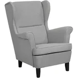 Beliani Ohrensessel Abson Polyester 74 x 102 x 63 cm Grau/Braun